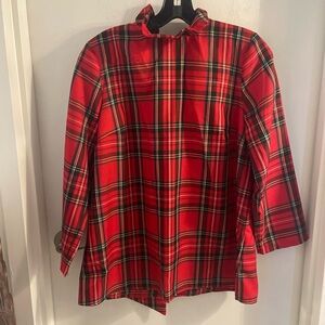 NWT Tuckernuck MEDIUM Royal Stewart Tartan Faye Blouse with Back  Bow, Red Plaid
